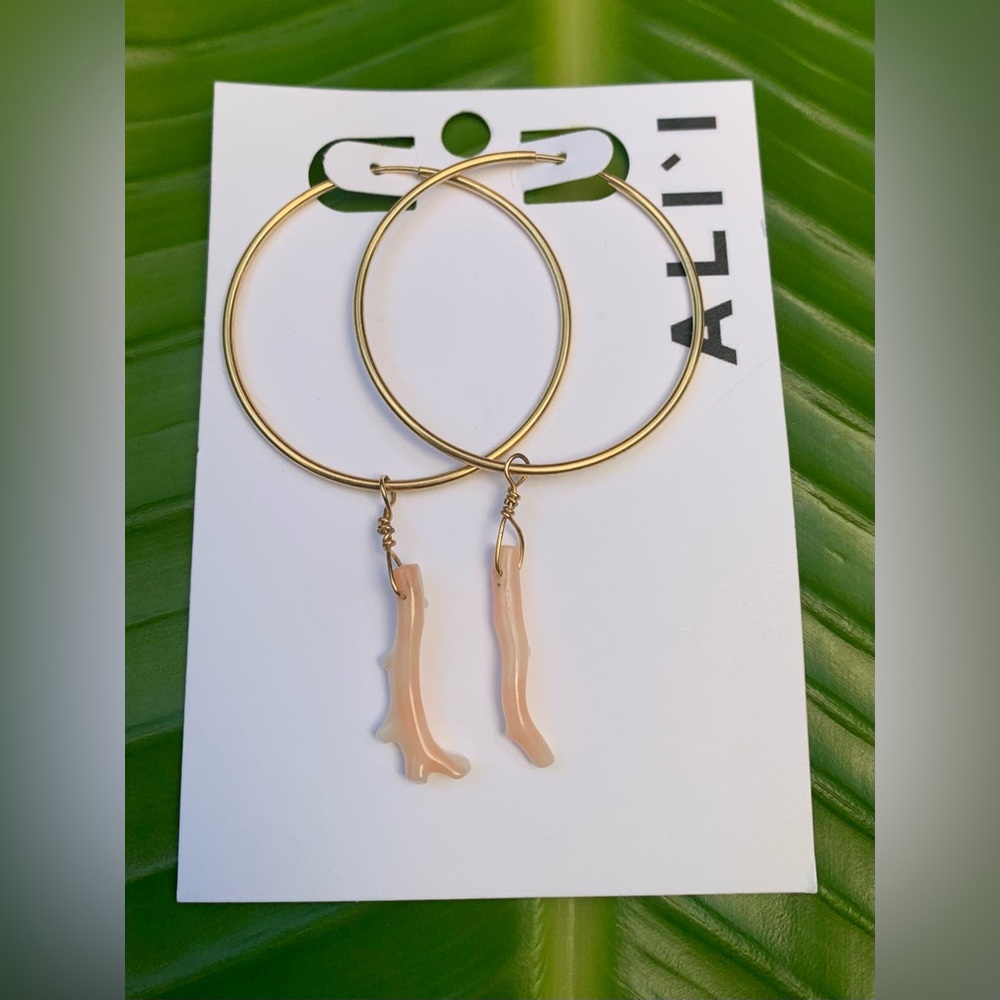 Angel Skin Coral Hoops